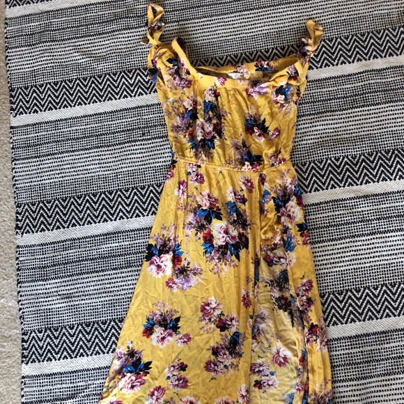 Band of Gypsies Dresses & Skirts - Yellow Floral Maxi Dress